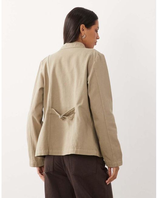 ASOS Natural Denim Collar Detail Jacket