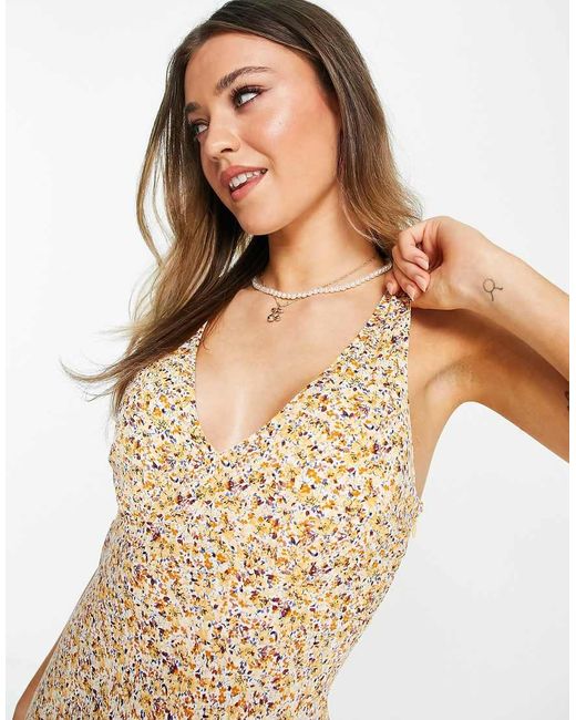 Abercrombie Fitch Midi Slip Dress in Yellow Lyst UK