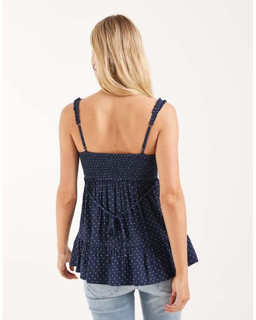 Hollister Blue Square Neck Baby Doll Top