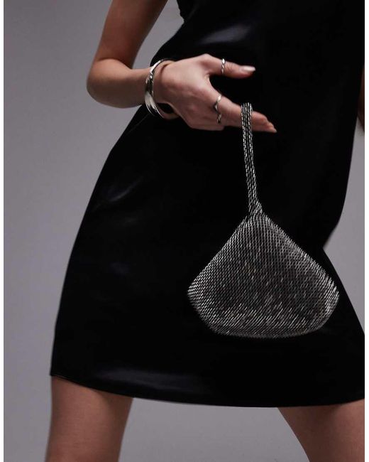 TOPSHOP Gigi Embellished Grab Bag in Brown Lyst UK