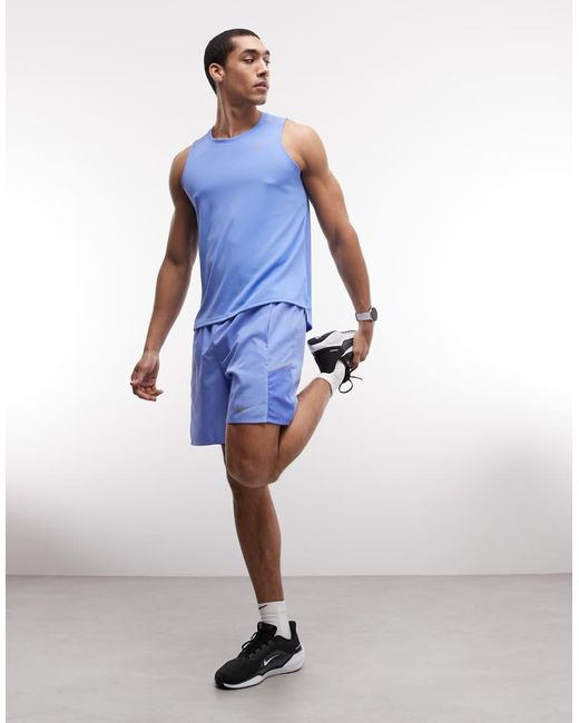 Nike Blue Miler Dri-fit Vest for men
