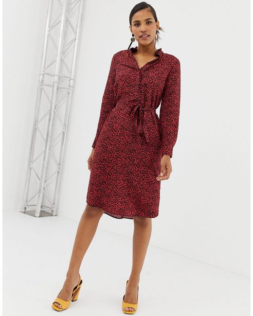 oasis red shirt dress