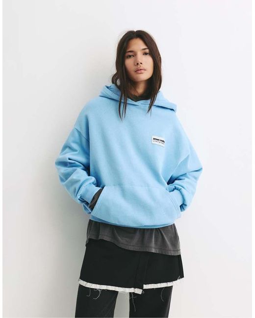 Pull&Bear Blue Graphic Hoodie