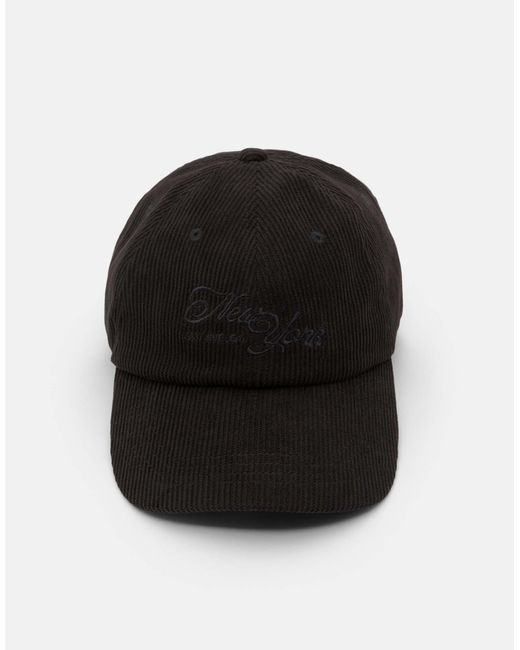 Pull&Bear – kappe aus cord in Black für Herren