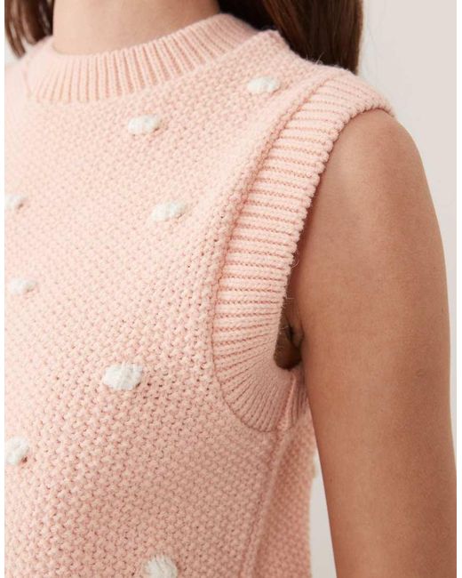 ASOS Blue Knitted Polka Dot Tank Top
