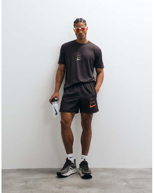Nike Black Miler Dri-Fit 5 Inch Shorts for men