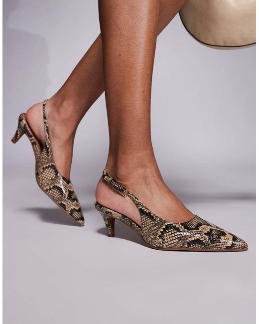 River Island Brown Slingback Court Heels