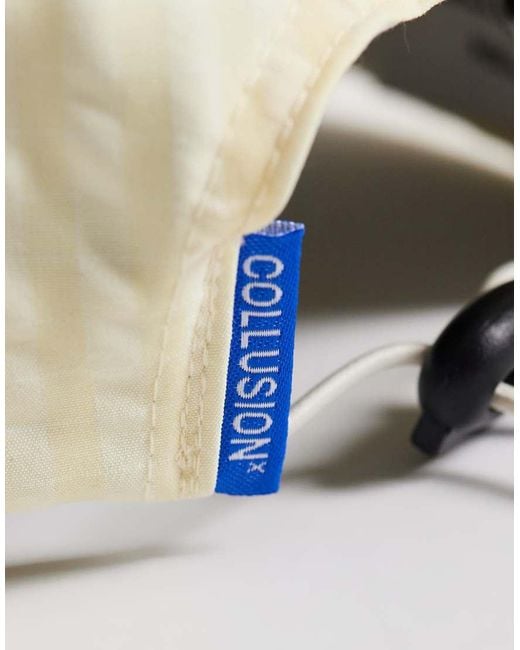 Collusion White Check Nylon Cap