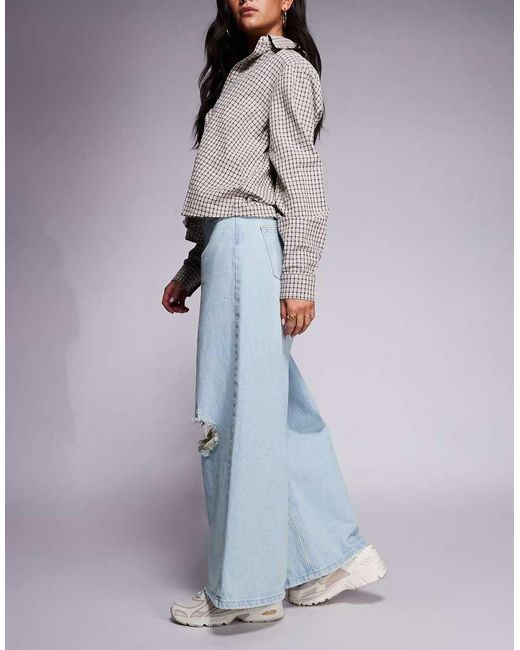 Courtside Blue Oversized Denim Jeans