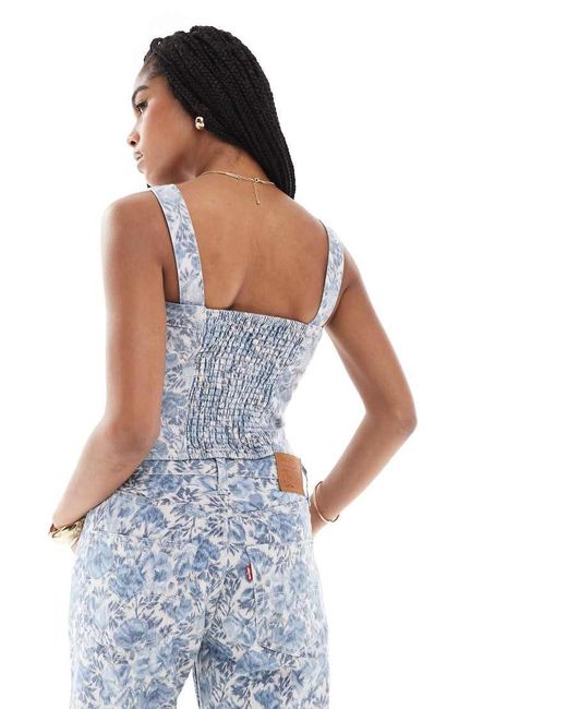 Levi's Blue Denim Bustier Top Co-ord