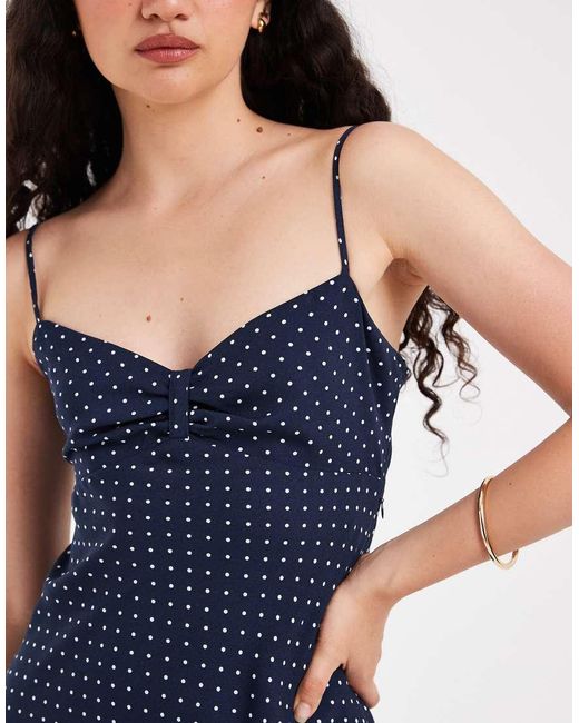 Hollister Blue Twist Bust Slip Midi Dress