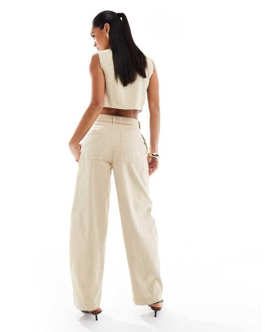 Pantalones De Corte Barrel Extragrande De (Parte De Un Conjunto)-Neutro ASOS de color Natural
