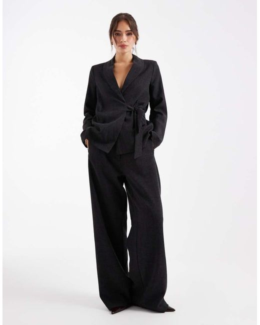 Vero Moda Black Tailored Tie Side Blazer Co-ord