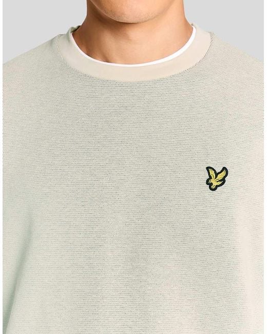 Lyle & Scott Gray Mid Layers Raised Jacquard Crew Neck Sweatshirt for men