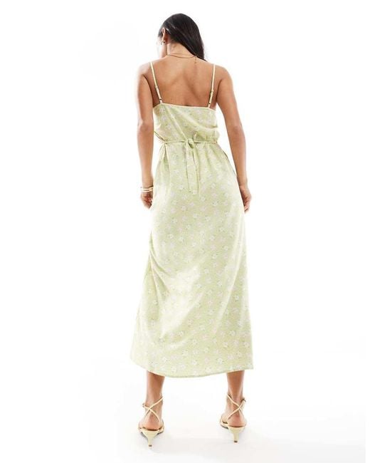 Miss Selfridge Metallic Strappy Scoop Neck Maxi Slip Dress