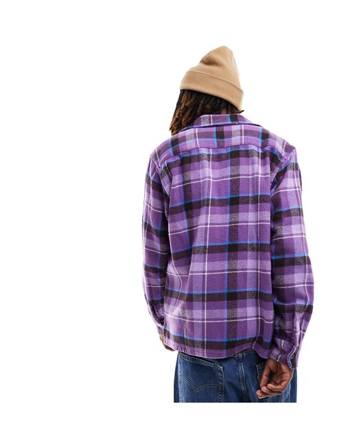 Obey – ray – hemd aus schwerem material in Purple für Herren