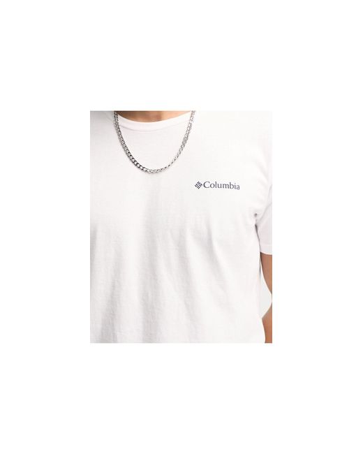 Camiseta blanca con estampado gráfico en la espalda rapid ridge exclusiva en asos Columbia de hombre de color White