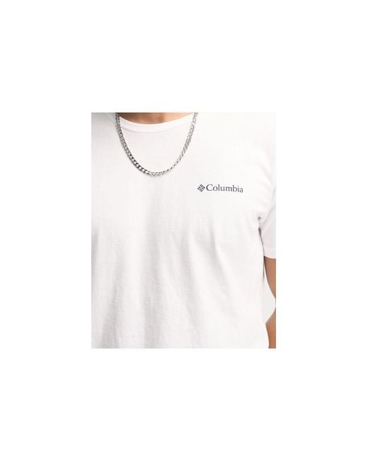 Rapid ridge - t-shirt bianca con grafica sul retro di Columbia in White da Uomo