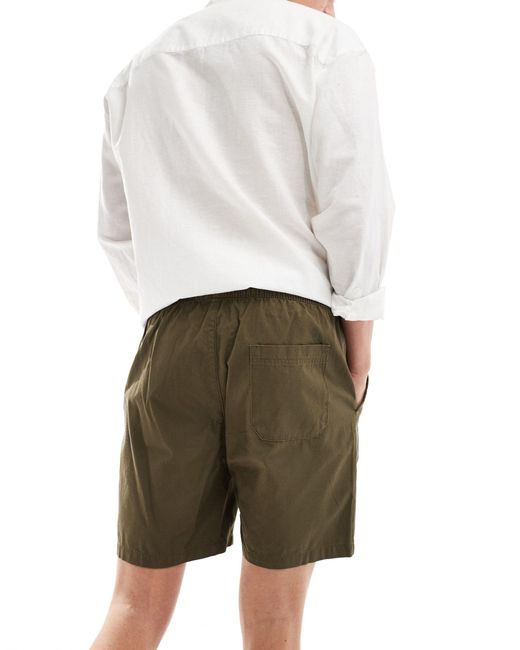Only & Sons Green Pull On Twill Short for men