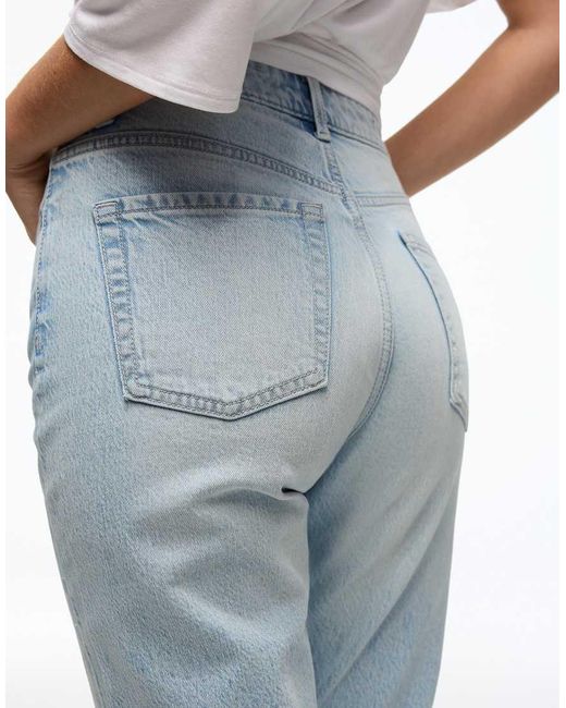 Bershka Blue Mom Fit Jeans