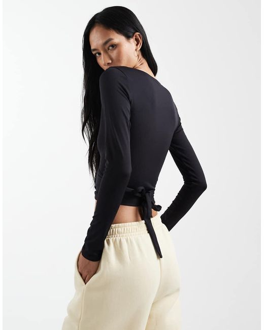 Cotton On White Active Wrap Top
