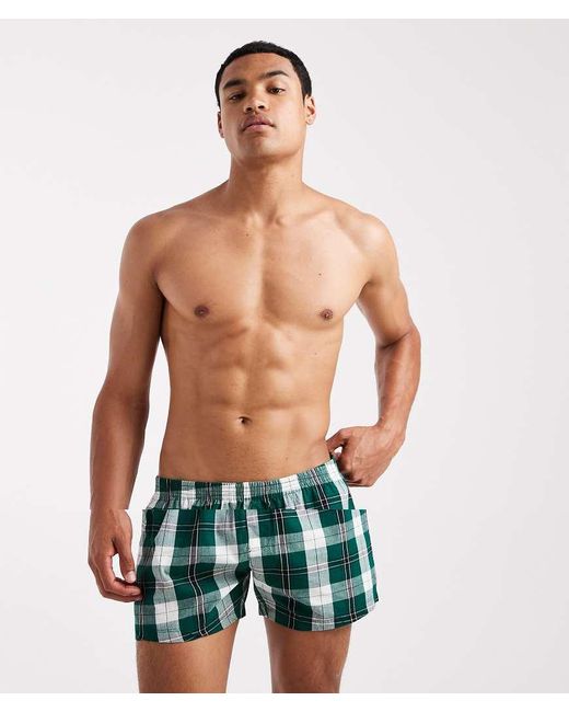 Confezione Da 2 Boxer Verdi A Quadri di ASOS in White da Uomo