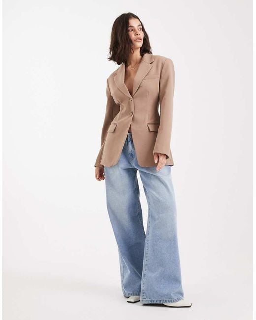 ASOS Blue Cinch Waist Blazer