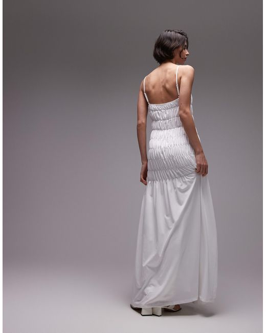 SNDY'S Gray – gesmoktes camisole-maxikleid