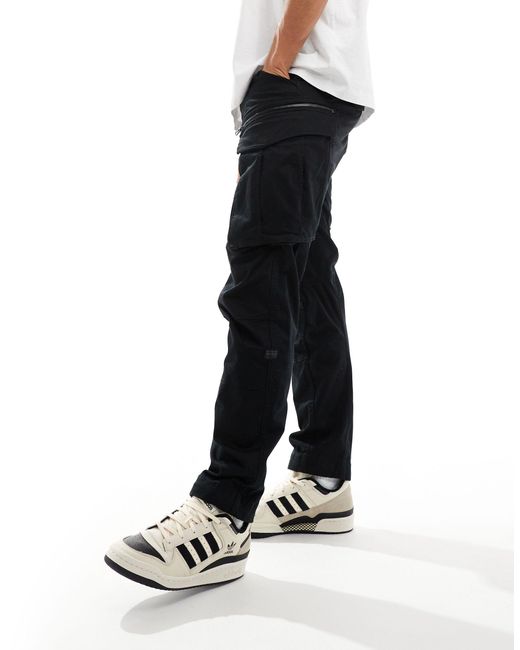 G-Star RAW Black Rovic 3d Regular Tapered Cargo Trousers for men