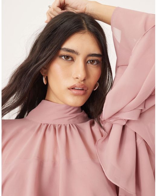 ARRANGE Natural – hochgeschlossene bluse aus chiffon