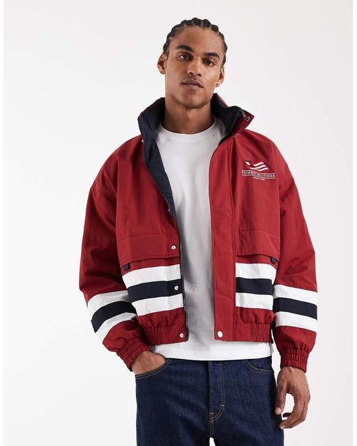 Tommy Hilfiger Red Reversible Regatta Windbreaker Jacket for men