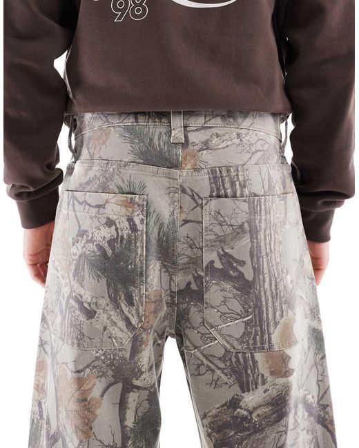 Vaqueros Muy Holgados De Estilo Carpintero Con Estampado De Camuflaje De -Verde Hollister de hombre de color Gray