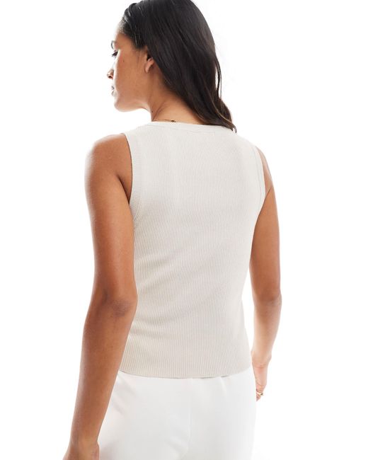 Stradivarius White – trägertop-strickjacke