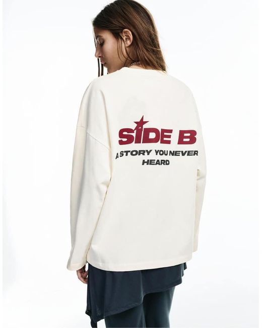 Pull&Bear White Graphic T-Shirt