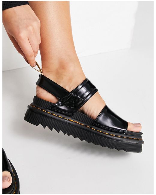 Dr. Martens Vegan Voss Sandals in Black | Lyst Australia