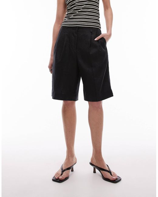 ARKET White Linen Bermuda Shorts With Tailored Waistband