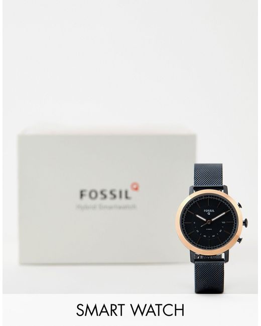 Fossil – FTW5031 Q Neely Connected – Hybrid-Smartwatch, 34 mm in Blue für Herren