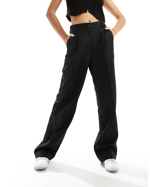 Noisy May Black High Waisted Wide Leg Tailored Trousers