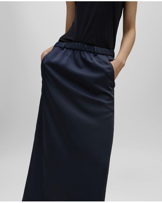 Aspesi Blue Langer Rock Aus Polyestersatin