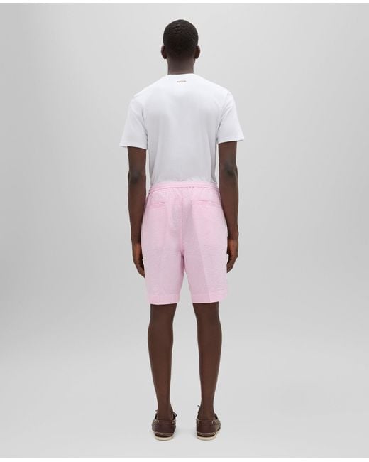Aspesi Bermuda-Shorts Aus Seersucker Mit Streifen in Pink für Herren