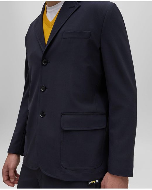 Aspesi Jacke Aus Woll-Polyester-Canvas in Blue für Herren
