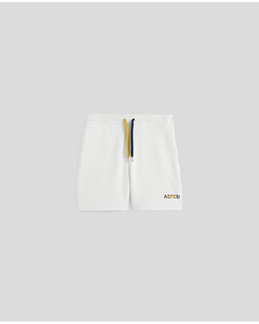 Aspesi Bermuda-Shorts Aus Stuckgefarbter, Gebursteter Baumwolle in White für Herren