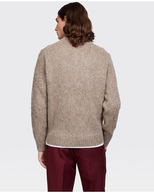 Aspesi Crew-neck Sweater In Brushed Shetland Wool in Beige (Natural ...