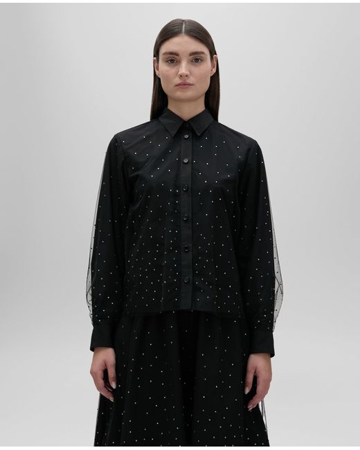 Camicia Halia Con Tulle E Swarovski di Aspesi in Blue