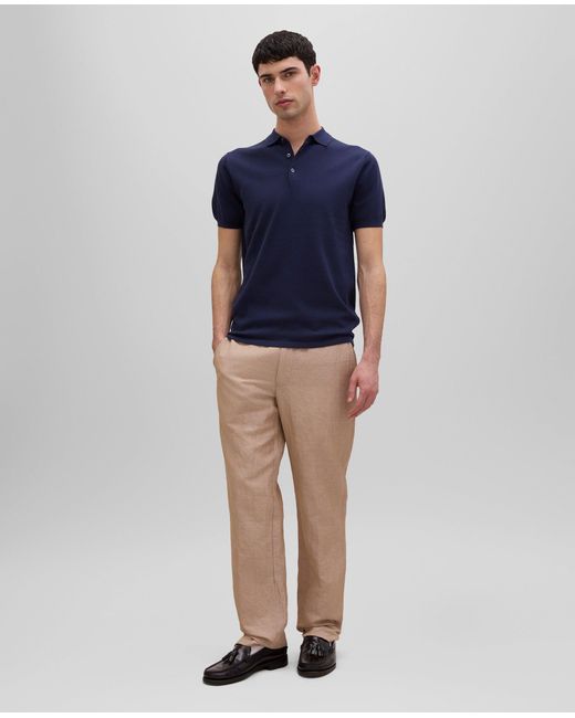 Aspesi Poloshirt Aus Einem Mix Aus Baumwolle, Seide Und Leinen in Blue für Herren