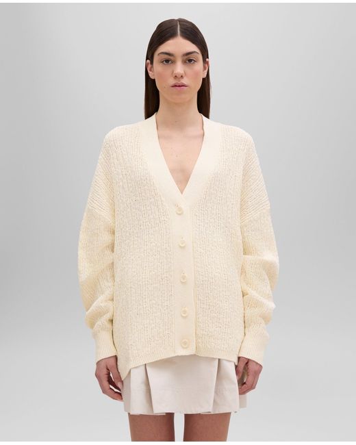 Aspesi Natural Strickjacke Aus Baumwolle Und Hanf Mit Flechtmuster