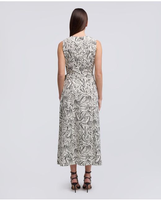 Aspesi White Baumbaum-Poplin-Kleid