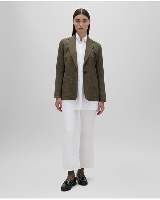 Aspesi Green Jacke Aus Seersucker Mit Glencheck-Muster