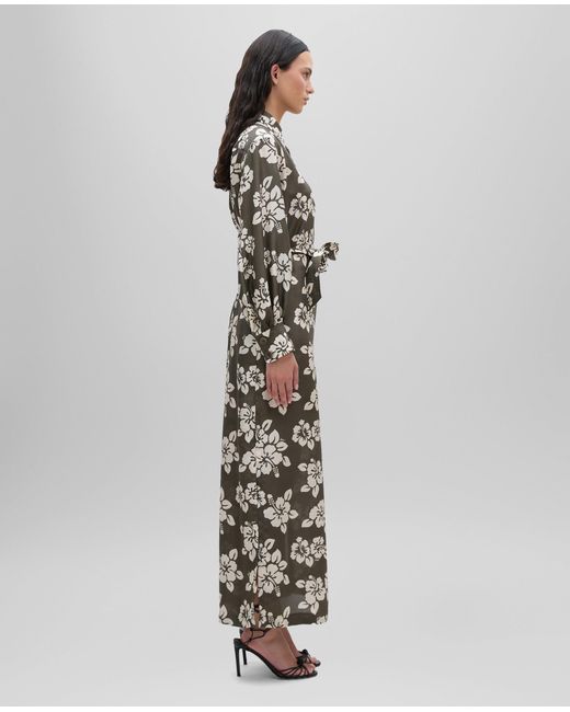 Aspesi Multicolor Kleid Aus Seide Habotai Mit Print Hibiscus