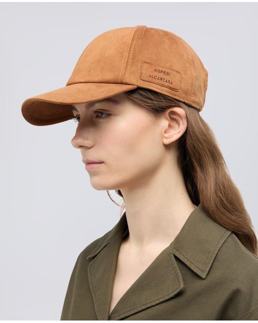 Aspesi Brown Hut Aus Alcantara Mit Schirm